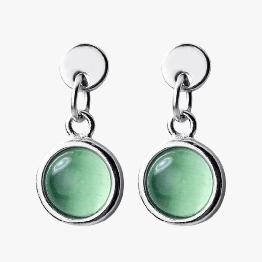 Aretes de Plata 925 - Green Opal