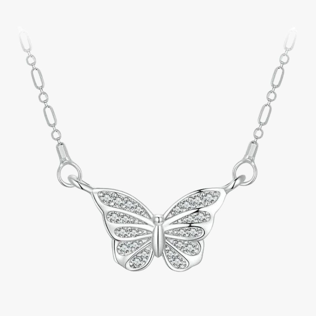 Collar de Plata 925 - Mariposa Cristal
