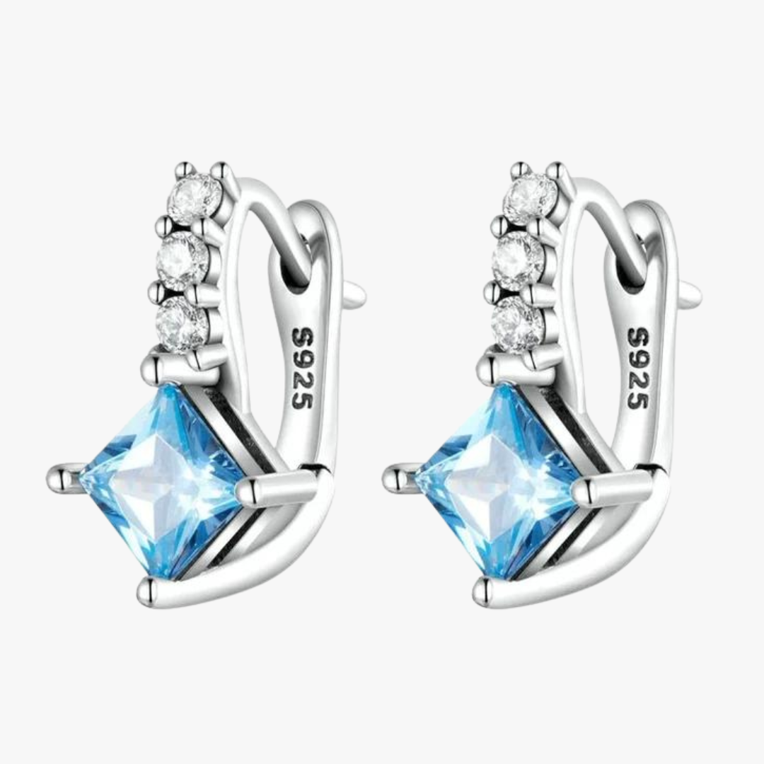 Aretes de Plata 925 - Blue Zirconium