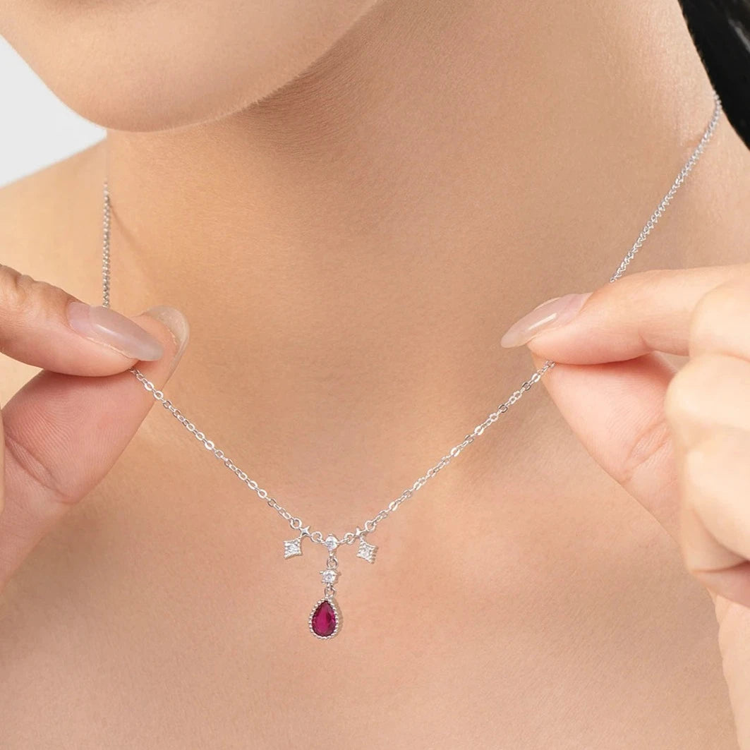 Collar de Plata 925 - Rojo