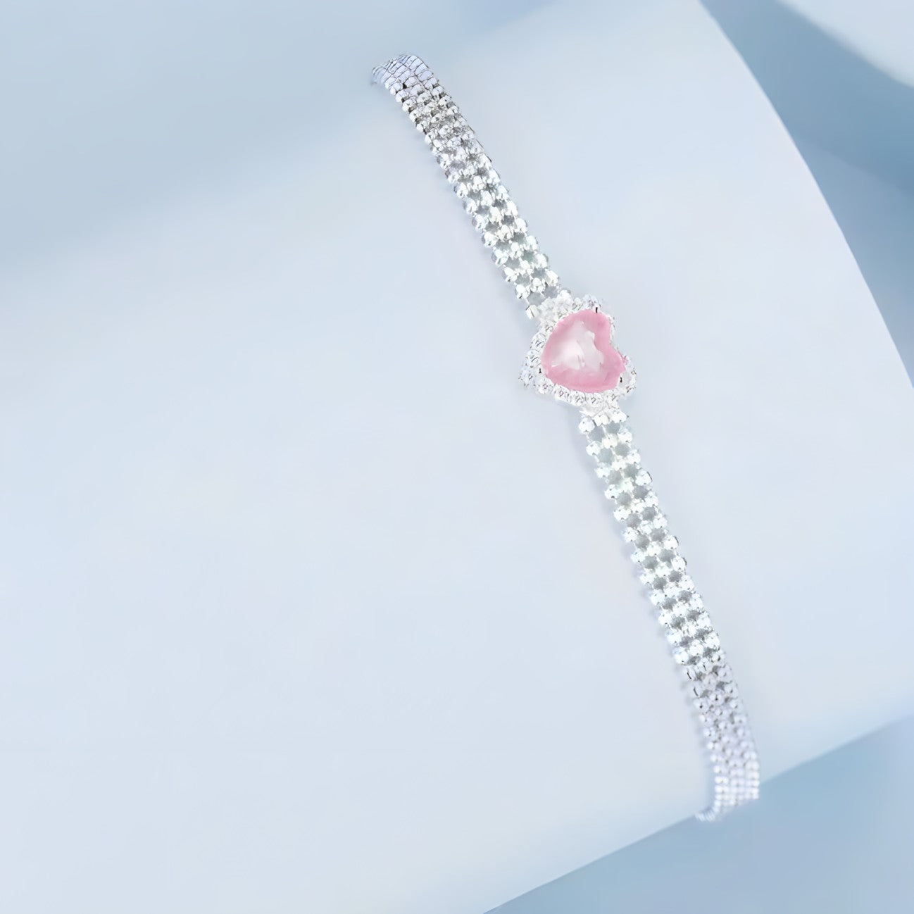 Pulsera de Plata 925 - Pink Heart