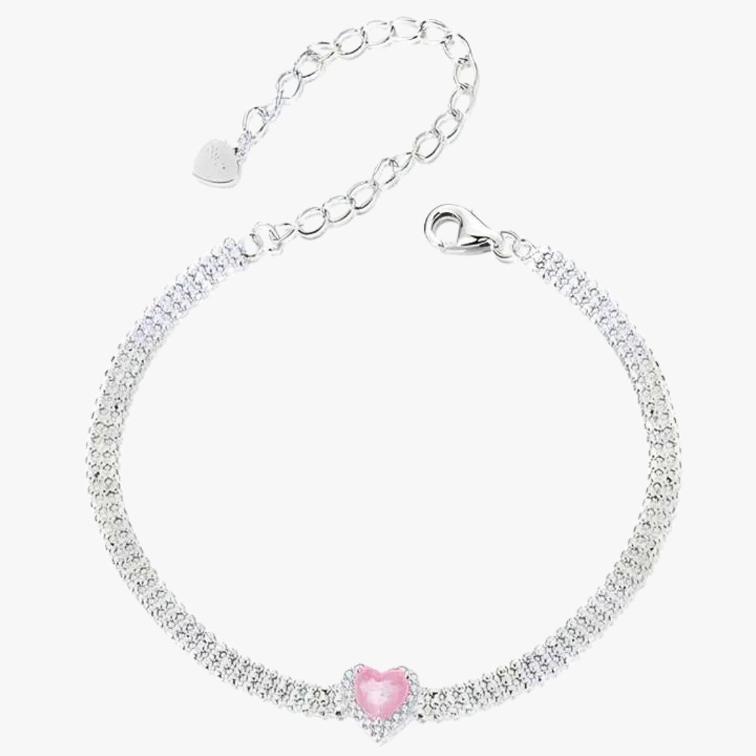 Pulsera de Plata 925 - Pink Heart