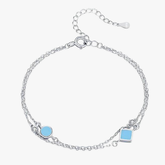 Pulsera de Plata 925 - Blue cubes