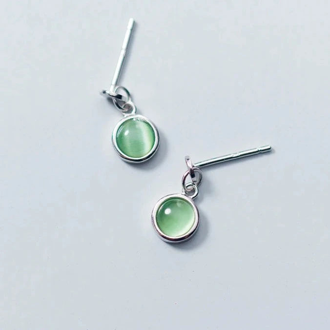 Aretes de Plata 925 - Green Opal