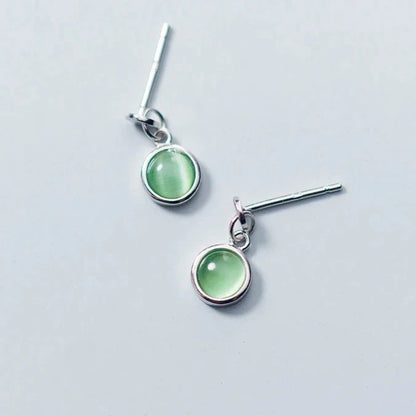 Aretes de Plata 925 - Green Opal