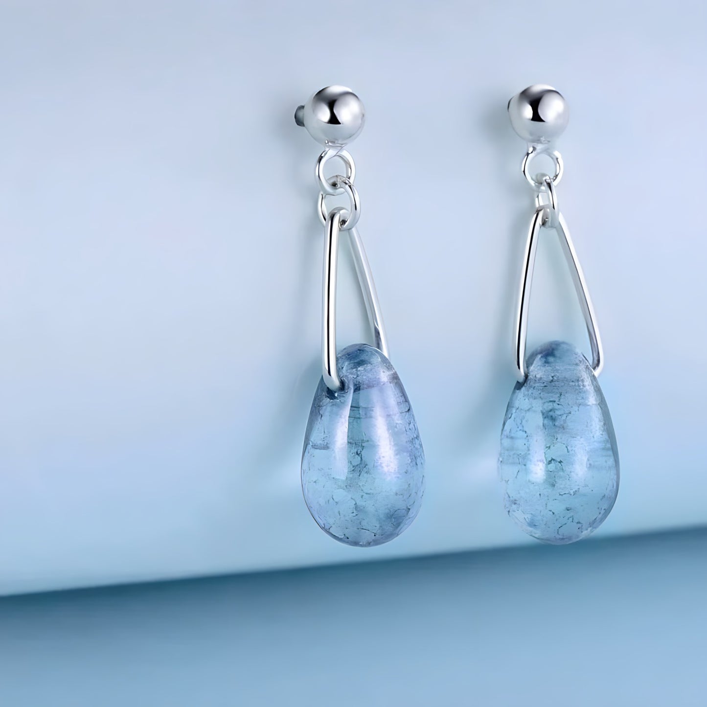 Aretes de Plata 925 - Blue Crystal