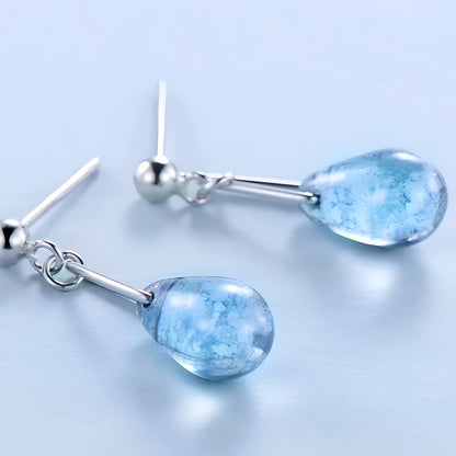 Aretes de Plata 925 - Blue Crystal