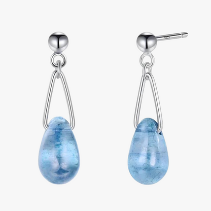 Aretes de Plata 925 - Blue Crystal