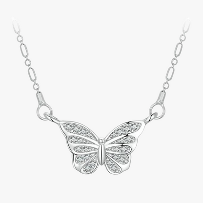 Collar de Plata 925 - Mariposa Cristal