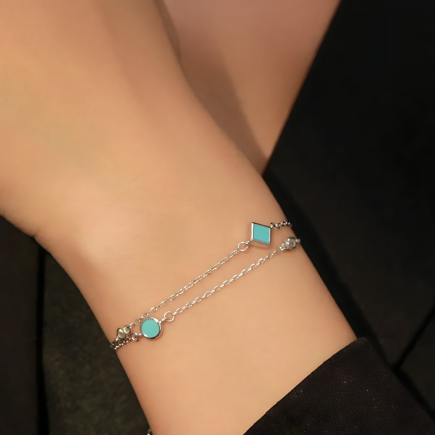 Pulsera de Plata 925 - Blue cubes