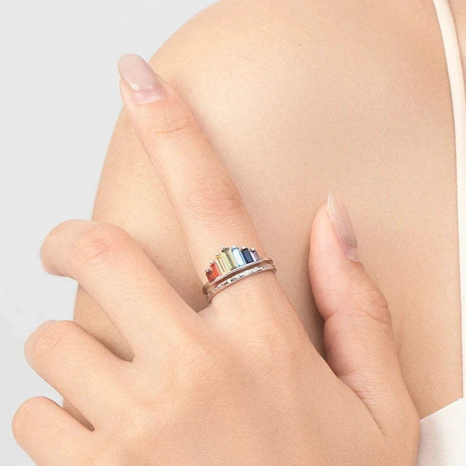 Anillo de Plata 925 - Rainbow