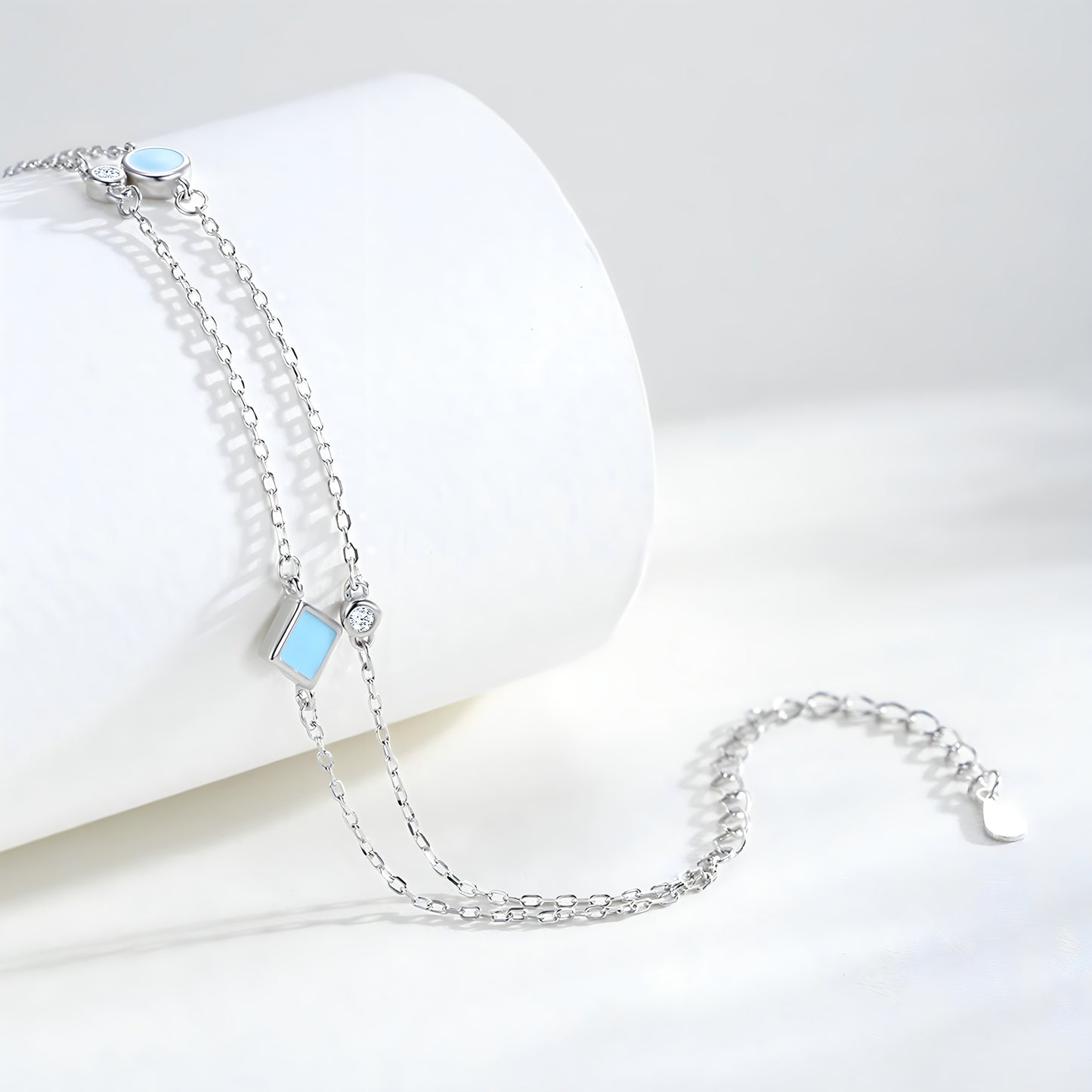 Pulsera de Plata 925 - Blue cubes