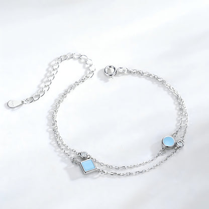 Pulsera de Plata 925 - Blue cubes